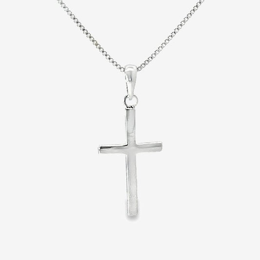Silver Slim Cross Pendant Necklace