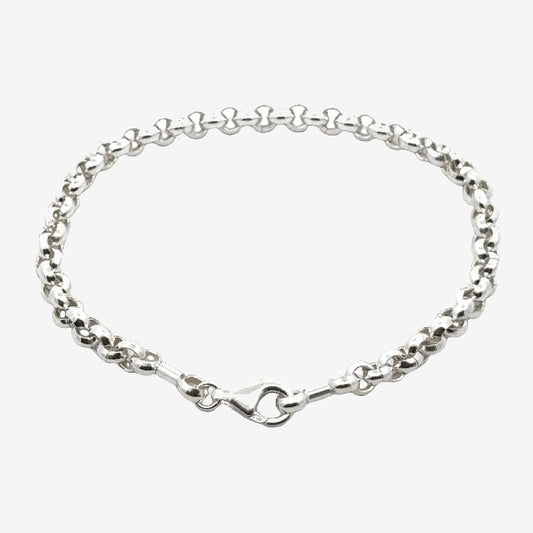 Silver Round Belcher Link Bracelet