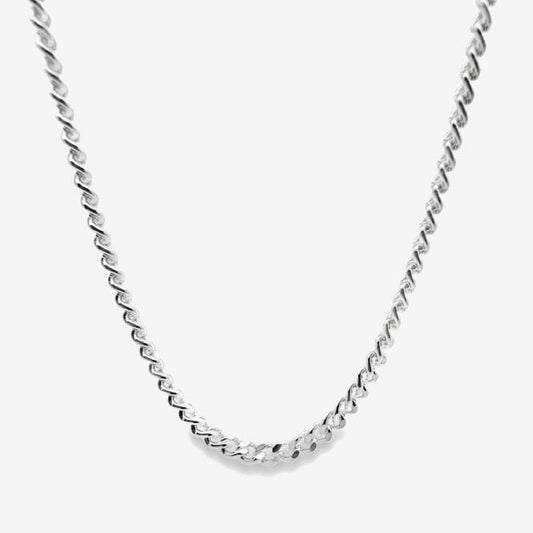 Silver Curb Chain Necklace, 50cm
