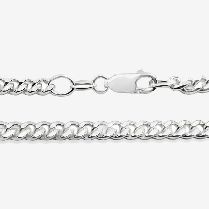 Silver Curb Chain Necklace, 50cm