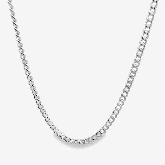 Silver Curb Chain Necklace, 55cm