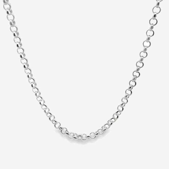 Silver Belcher Chain Necklace, 50cm