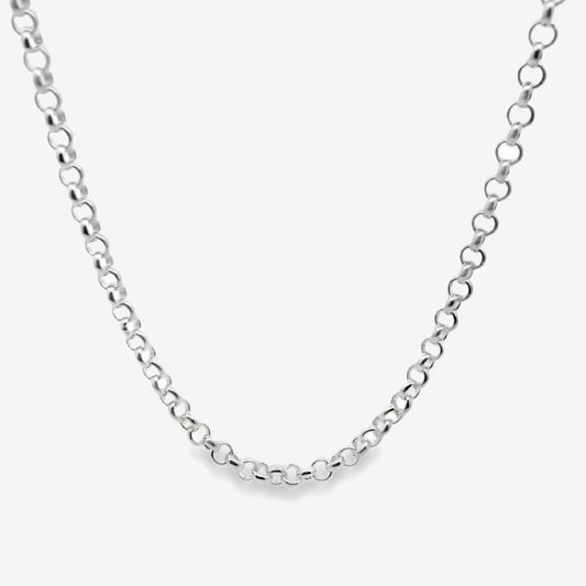 Silver Belcher Chain Necklace, 50cm