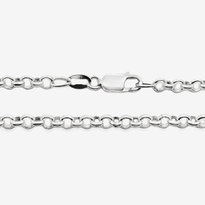 Silver Belcher Chain 3mm Bracelet, 21cm