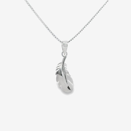 Silver Small Feather Pendant Necklace