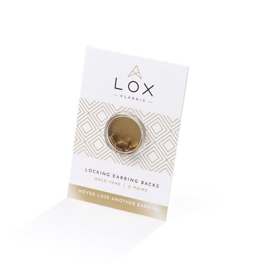 Lox Gold Tone Secure Earring Backs - 2 pairs