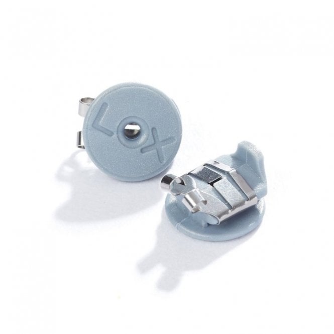 Lox Silver Tone Secure Earring Backs - 2 pairs