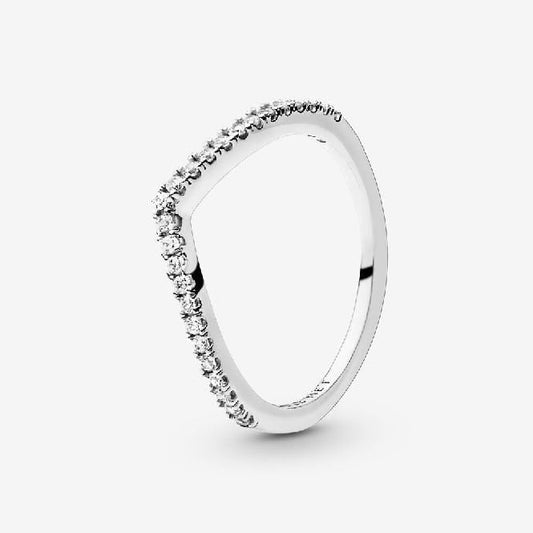 Sparkling Wishbone Ring, Size 46