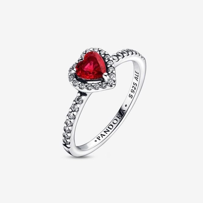 Elevated Red Heart Ring, Size 48
