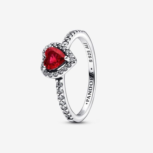Elevated Red Heart Ring, Size 50