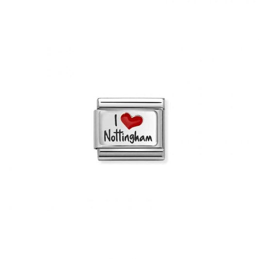 Classic Silver and Enamel I Love Nottingham Travel Charms