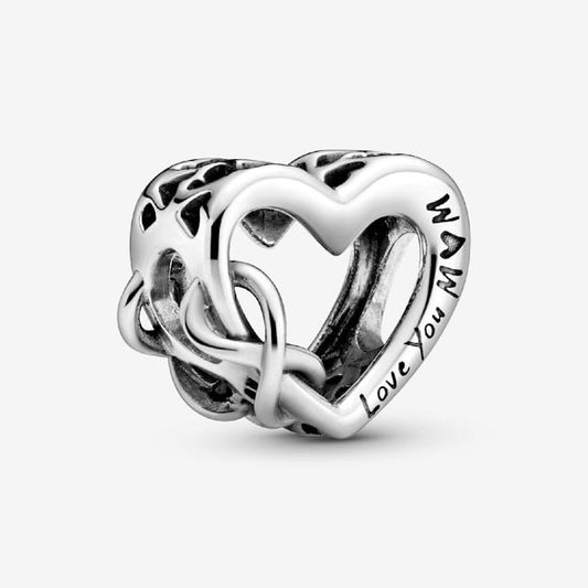 Love You Mum Infinity Heart Charms