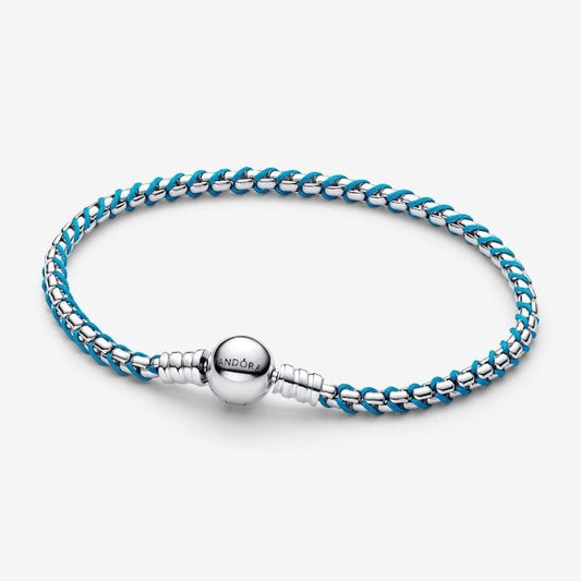 Blue Cord Box Chain Bracelet, 21cm