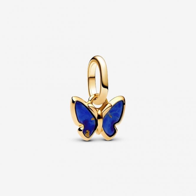 Pandora Gold Blue Butterfly Mini Dangle Charms