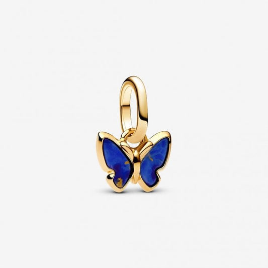 Gold Blue Butterfly Mini Dangle Charms