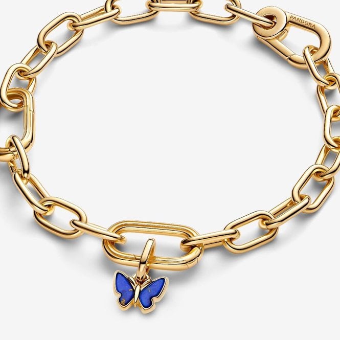 Gold Blue Butterfly Mini Dangle Charms