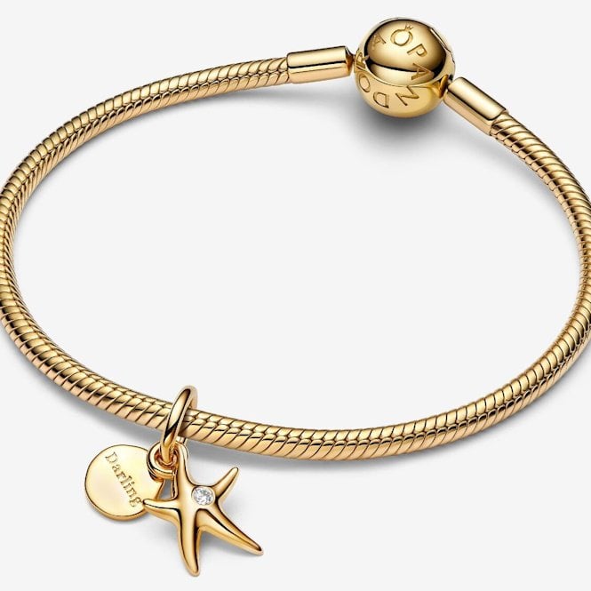 Gold Starfish Double Dangle Charms