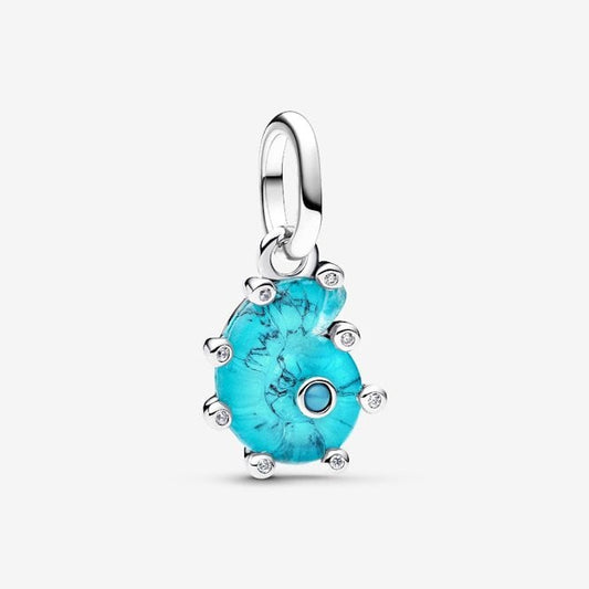 Blue Murano Glass Sea Snail Dangle Charms