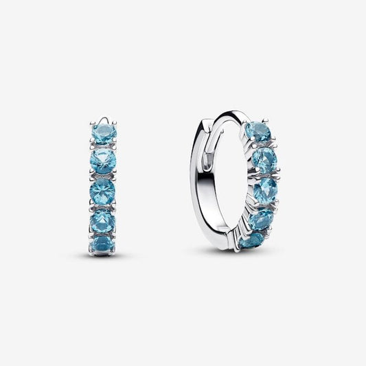 Blue Huggie Earrings