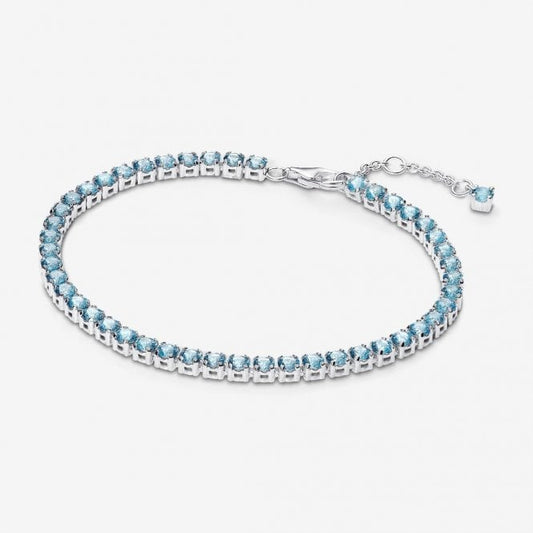 Sparkling Light Blue Tennis Bracelet, 16cm