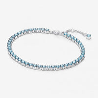 Sparkling Light Blue Tennis Bracelet, 18cm