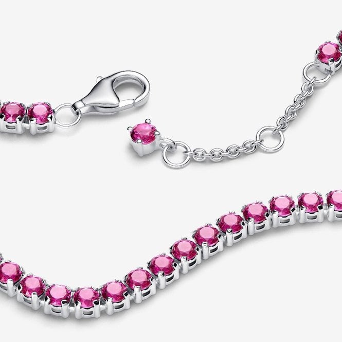 Sparkling Pink Tennis Bracelet, 16cm