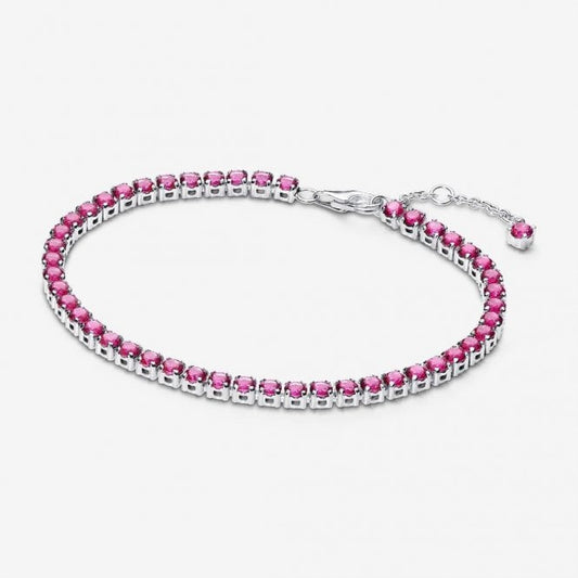 Sparkling Pink Tennis Bracelet, 20cm