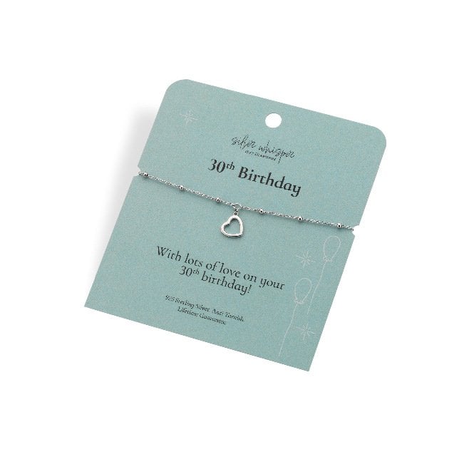 Silver Whisper 30th Birthday Bracelet