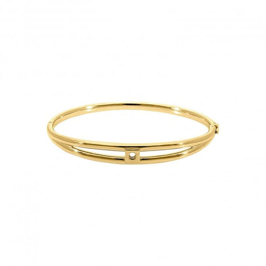 Roma Double-Row Gold Bangle, 17cm