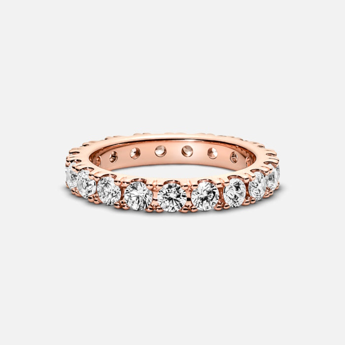 Rose Sparkling Row Eternity Ring, Size 48