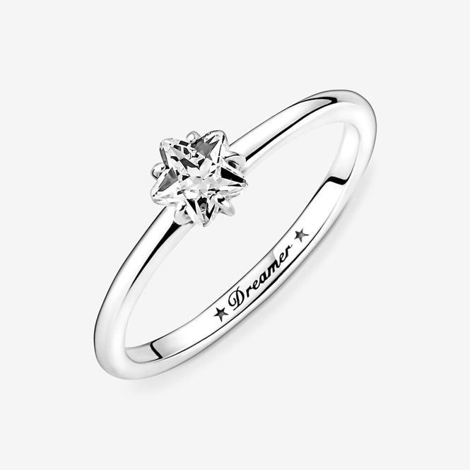 Celestial Sparkling Star Solitaire Ring, Size 54
