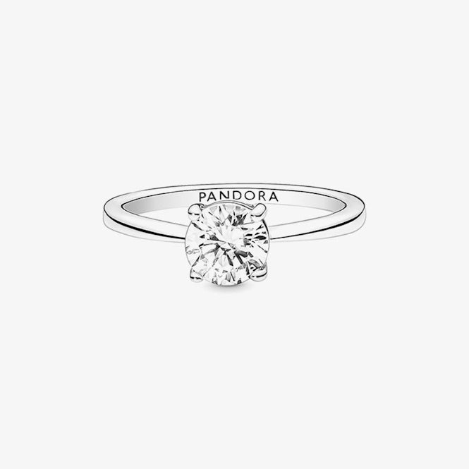 Sparkling Solitaire Ring, Size 58