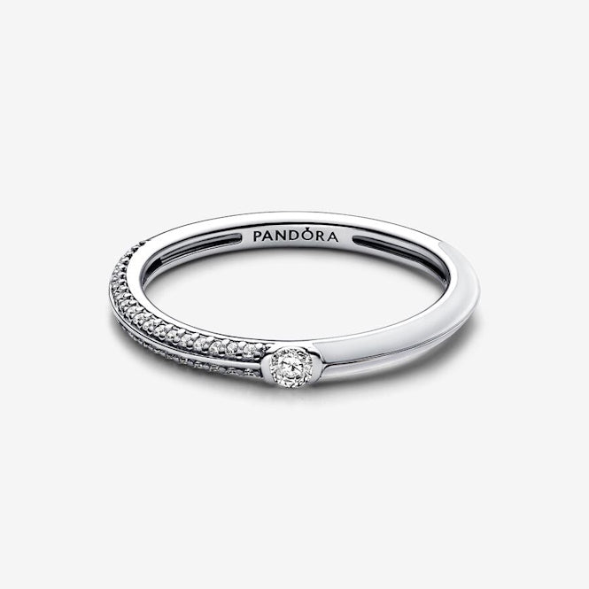 ME Pave & White Dual Ring, Size 54