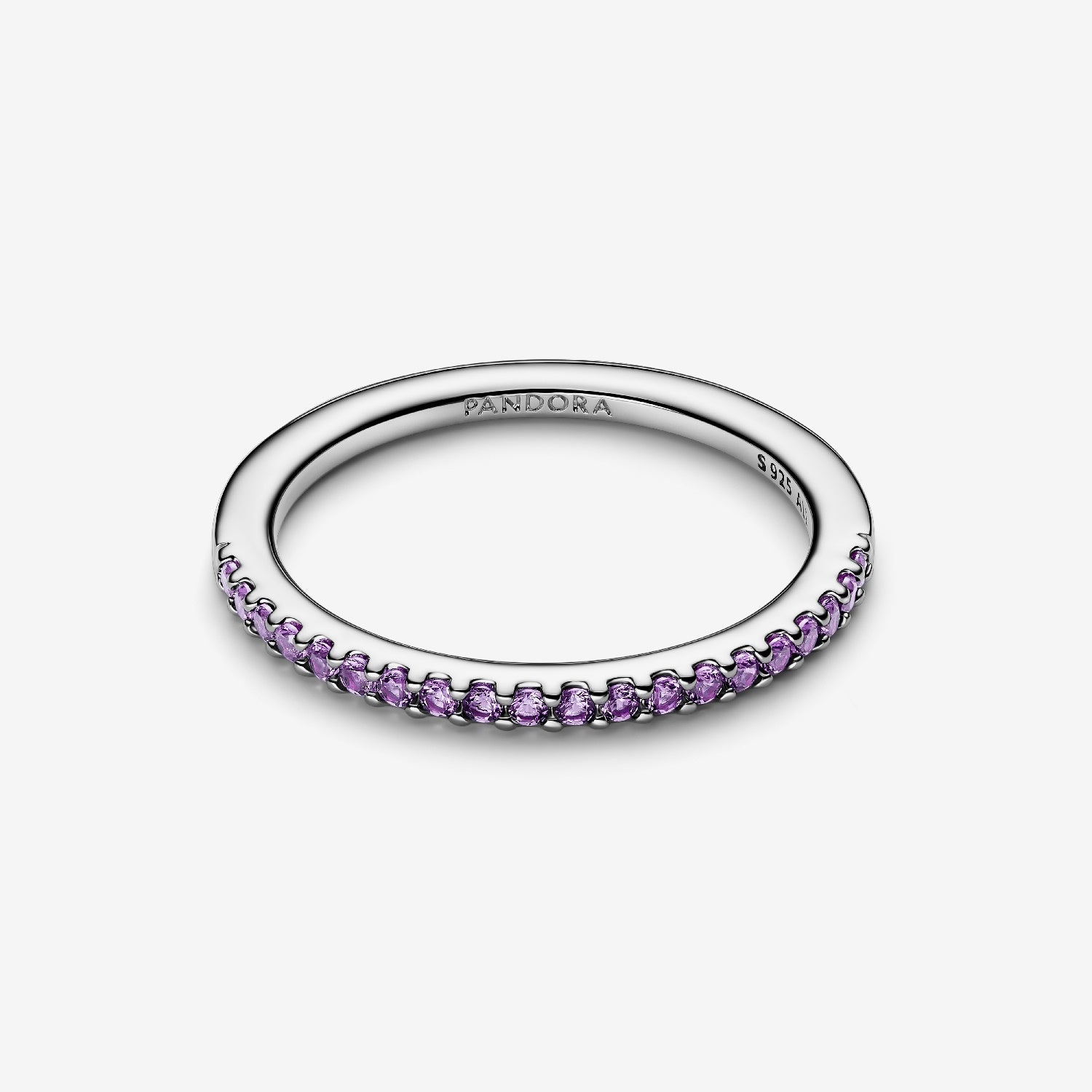 Pandora Sparkling Purple Half-Eternity Band Ring, Size 52