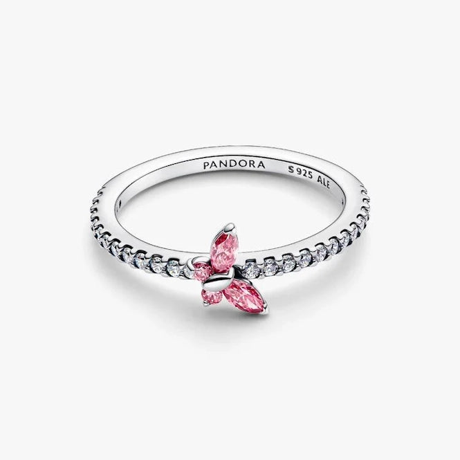 Sparkling Butterfly Ring, Size 58