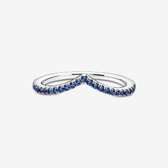 Pandora Timeless Wish Sparkling Blue Ring, Size 60