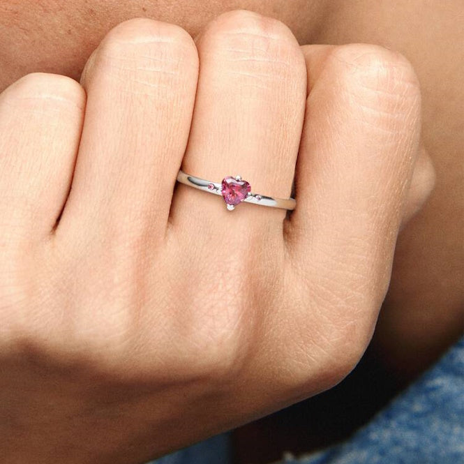 Pandora Sparkling Red Heart Ring, Size 48