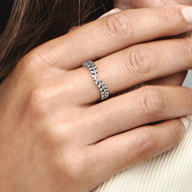 Pandora Wheat Grains Wishbone Ring, Size 48