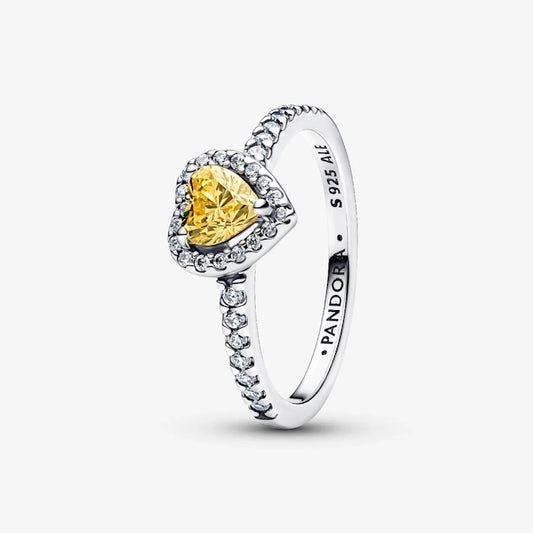 Pandora Sparkling Elevated Heart Ring, Size 56