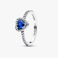 Elevated Princess Blue Heart Ring, Size 60