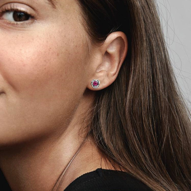 October Birthstone Eternity Circle Stud Earrings