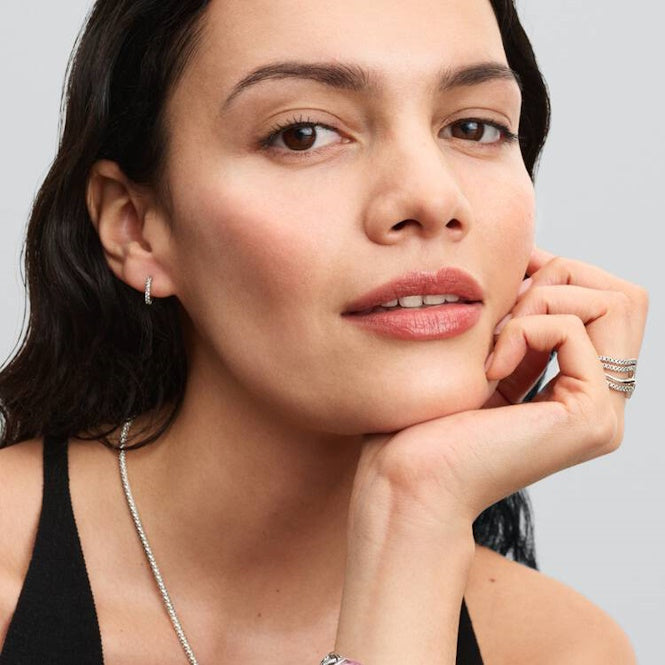 Pandora Sparkling Huggie Hoop Earrings