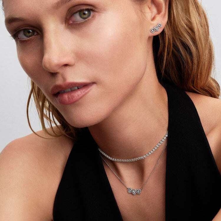 Halo Heart Trilogy Stud Earrings