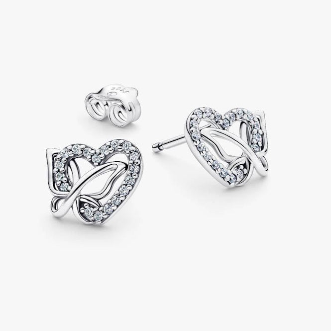 Pandora Entwined Heart & Butterfly Stud Earrings