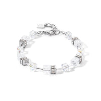 GeoCUBE Iconic Nature Bracelet in Silver & Clear White