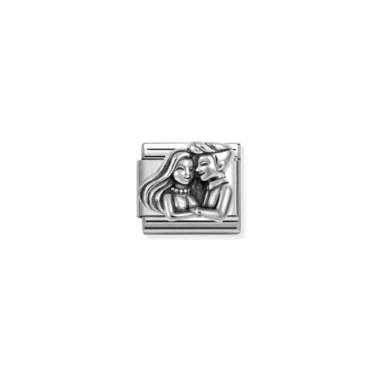 Classic Oxidised Silver Couple Family & Friends Charms