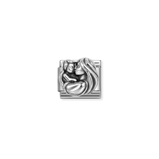 Classic Oxidised Silver Mum and Child Family & Friends Charms