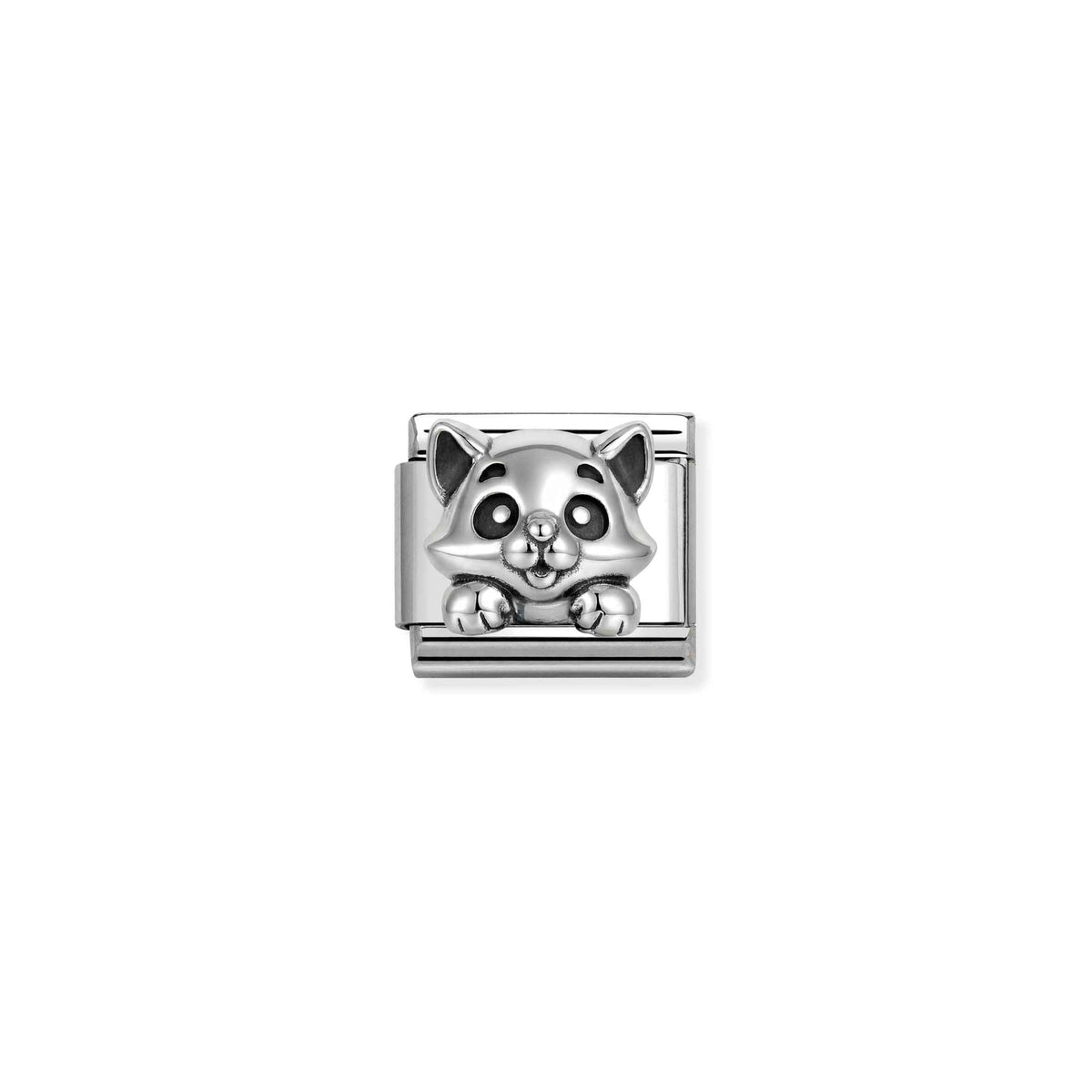 Nomination Classic Oxidised Silver Cat Animals & Pets Charms