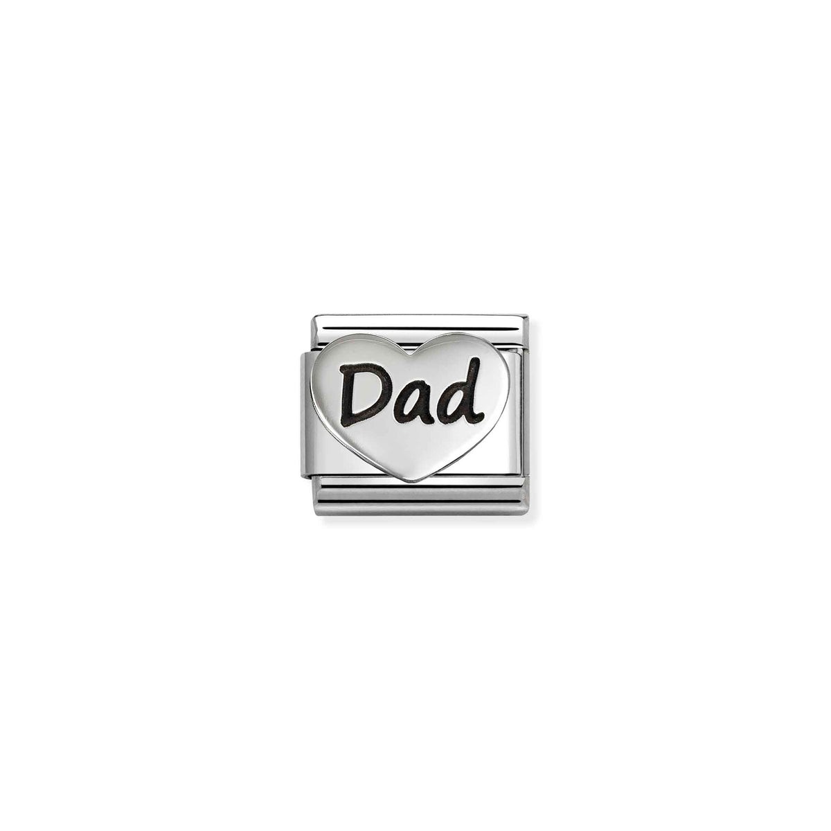 Nomination Classic Oxidised Silver Dad Big Heart Family & Friends Charms