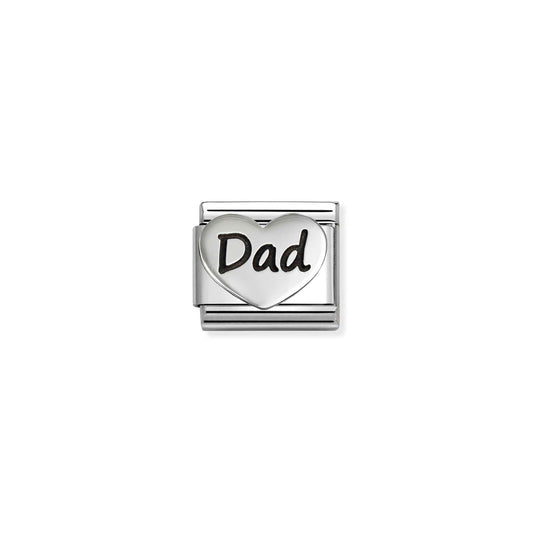 Classic Oxidised Silver Dad Big Heart Family & Friends Charms